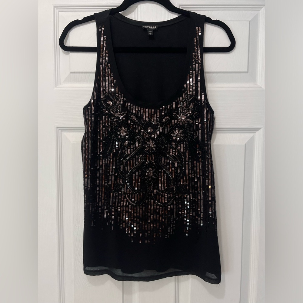 Sleeveless sequin blouse